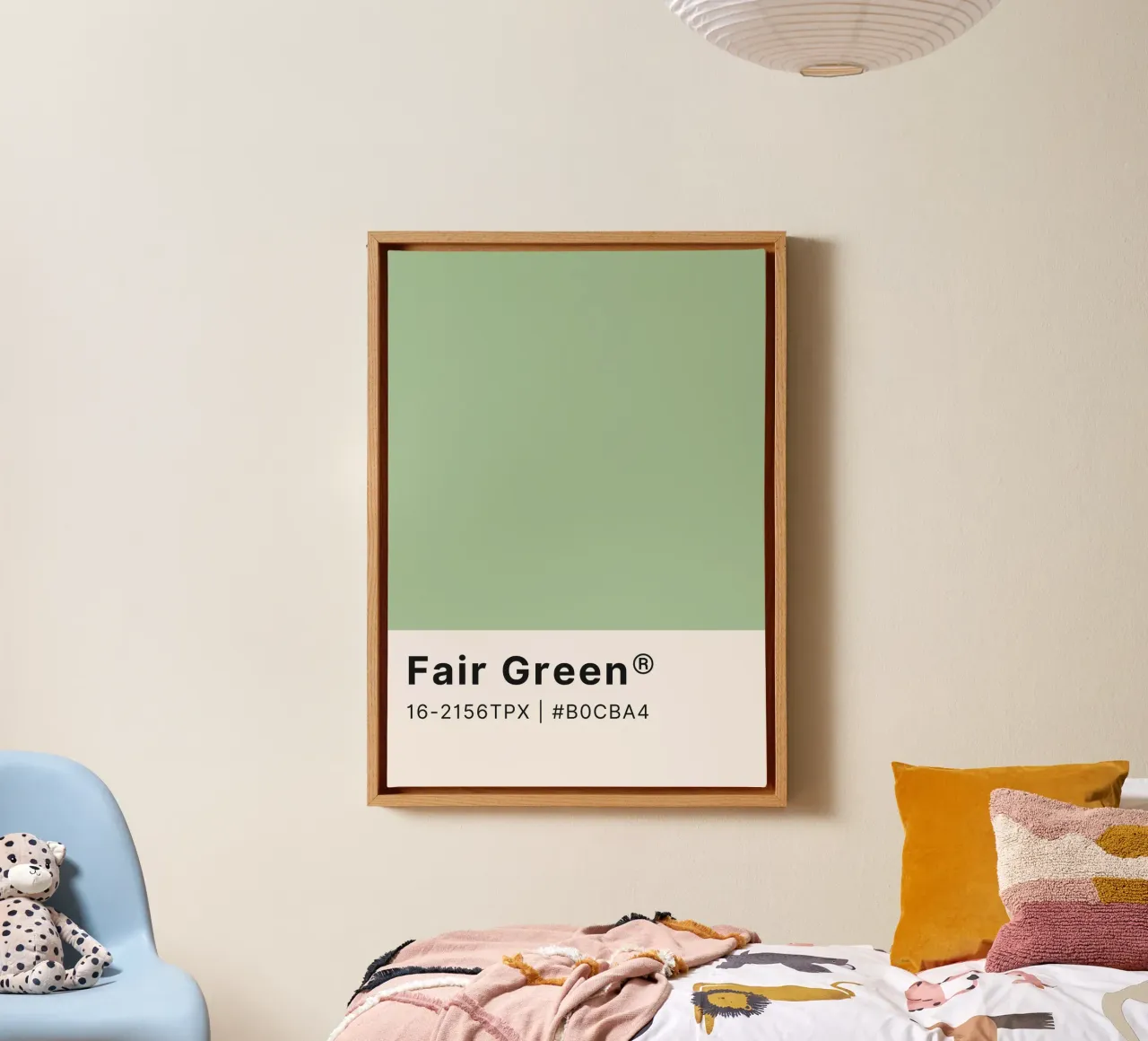 Fair Green Pantone Color Code Minimalist Print canvas by homdeco