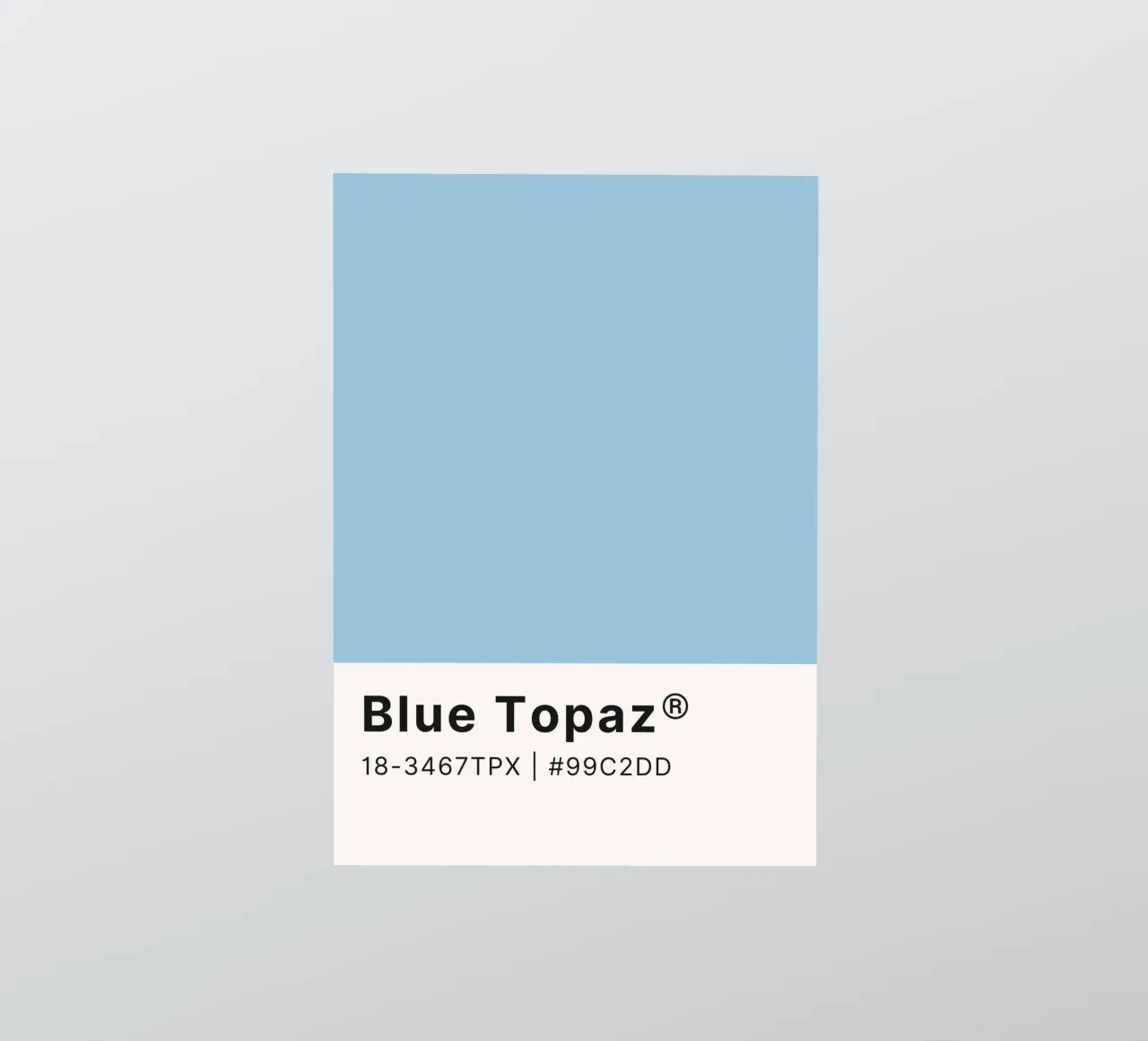 Blue Topaz Pantone Color Code Minimalist Print (en anglais) autocollant de homdeco