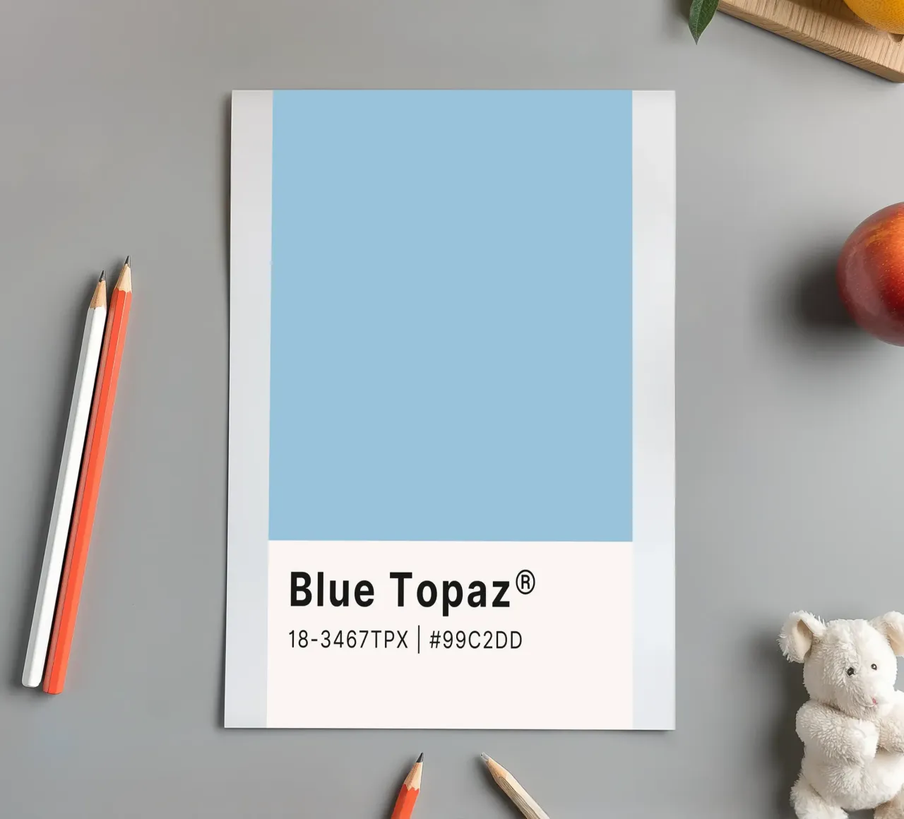 Blue Topaz Pantone Color Code Minimalist Print sticker sheet by homdeco