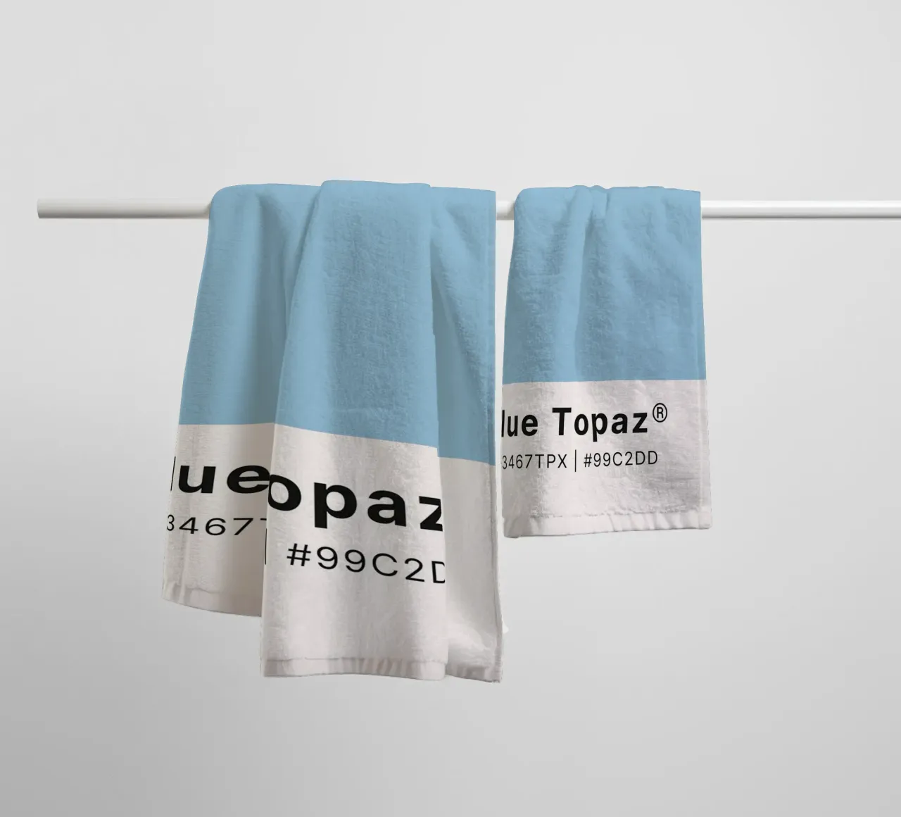 Blue Topaz Pantone Color Code Minimalist Print towel by homdeco