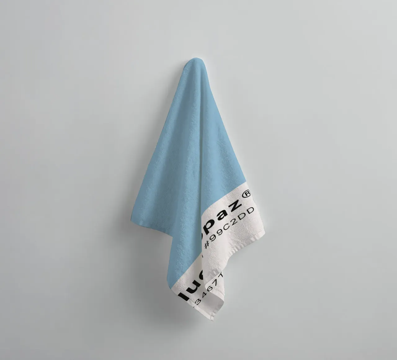 Blue Topaz Pantone Color Code Minimalist Print towel by homdeco