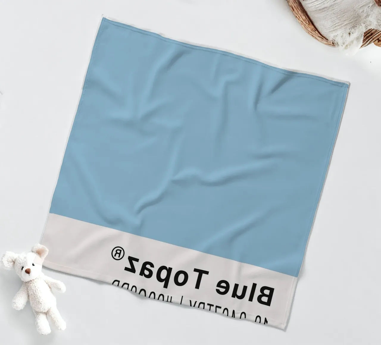 Blue Topaz Pantone Color Code Minimalist Print fleece blanket by homdeco