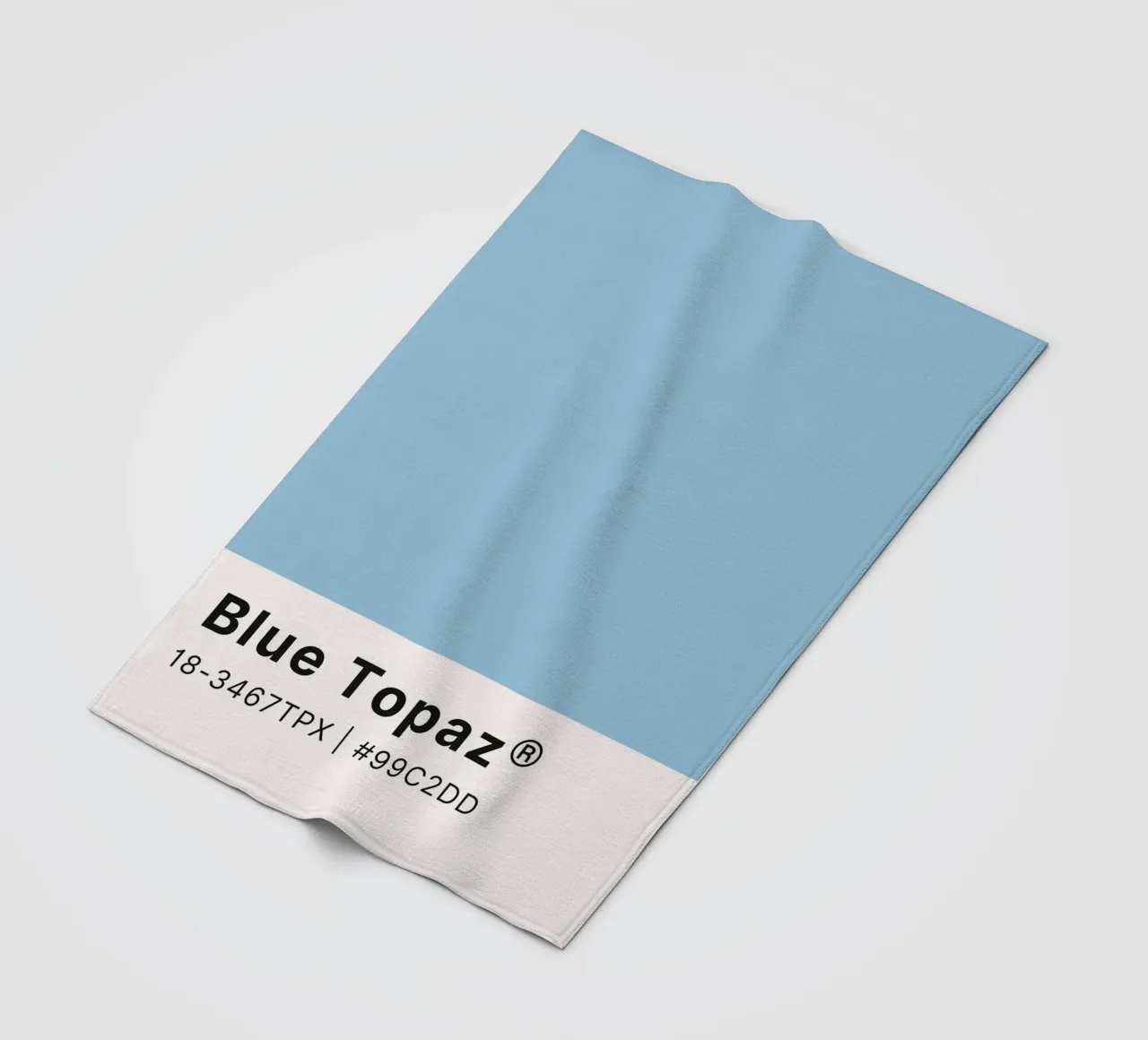 Blue Topaz Pantone Color Code Minimalist Print fleece blanket by homdeco