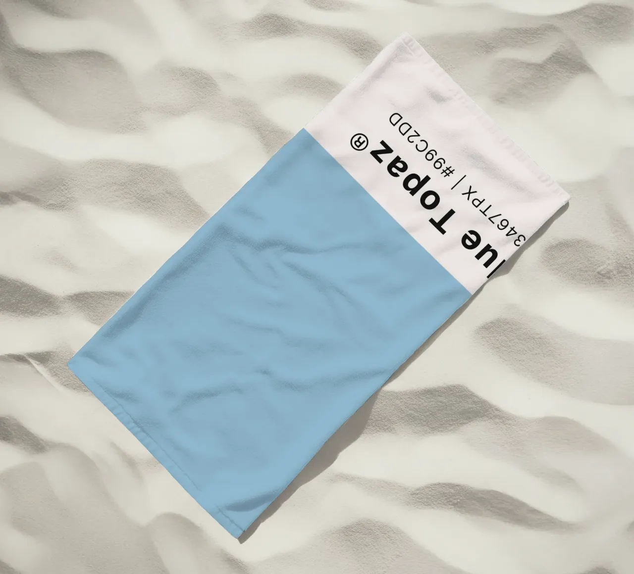 Blue Topaz Pantone Color Code Minimalist Print beach towel by homdeco