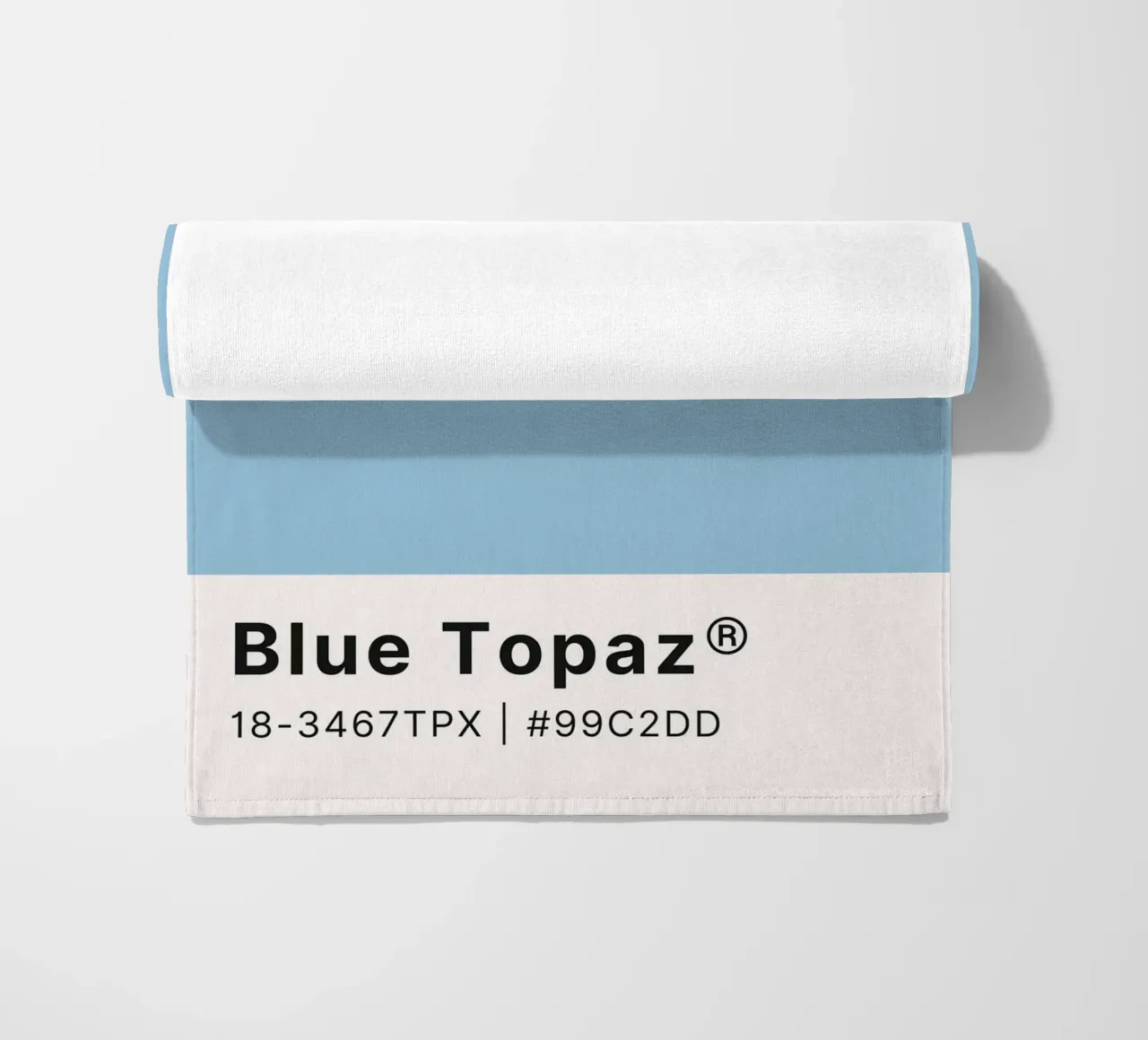 Blue Topaz Pantone Color Code Minimalist Print beach towel by homdeco