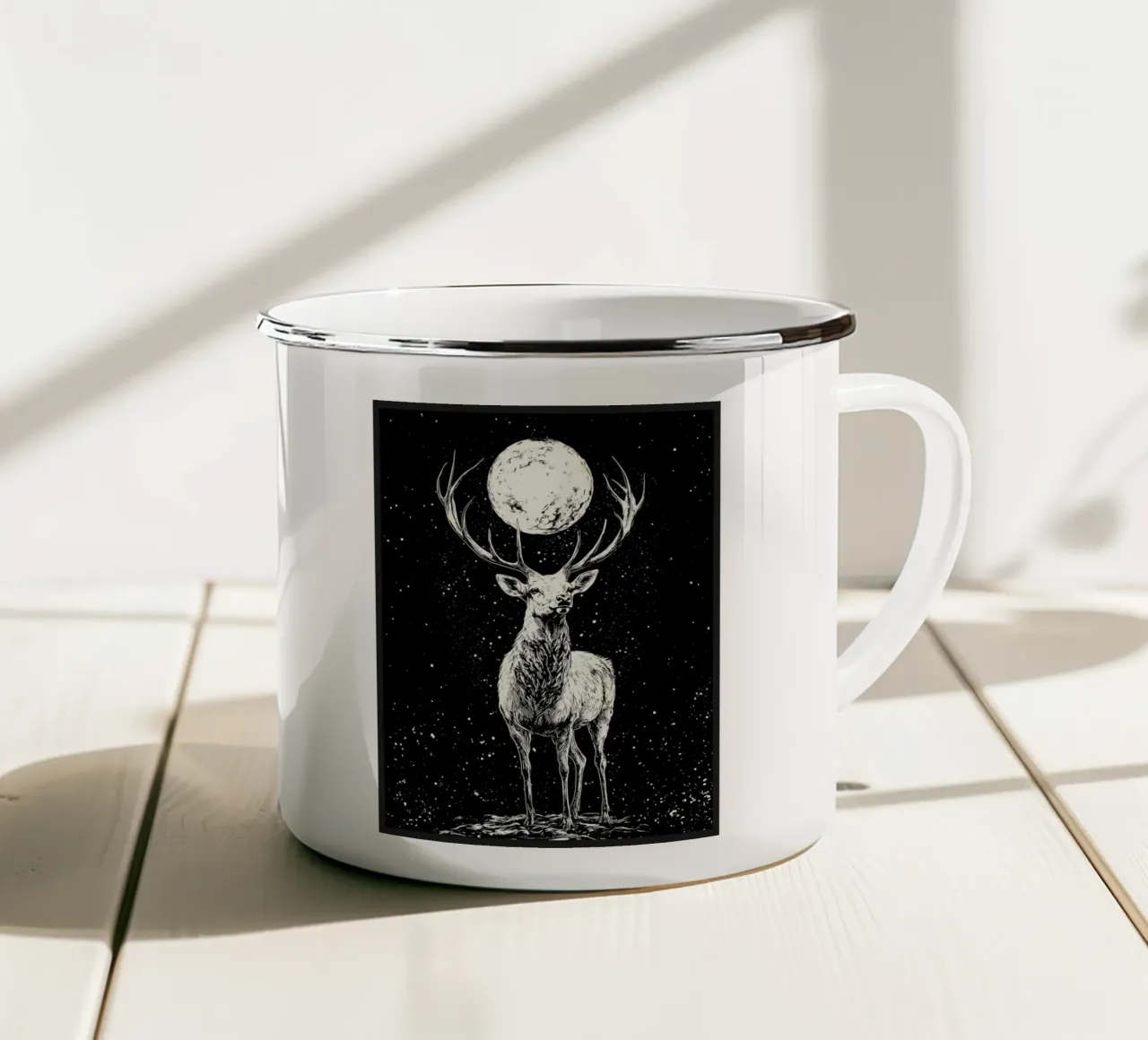 Cervi sotto la luna tazza in smalto da Shawna Studio