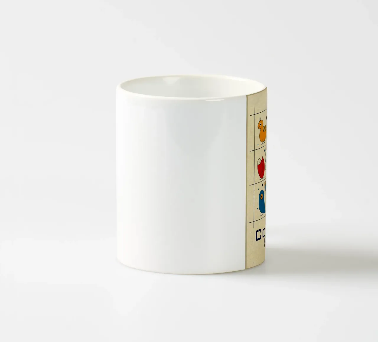 Stampa d'arte di uccelli geometrici tazza in ceramica da Shawna Studio