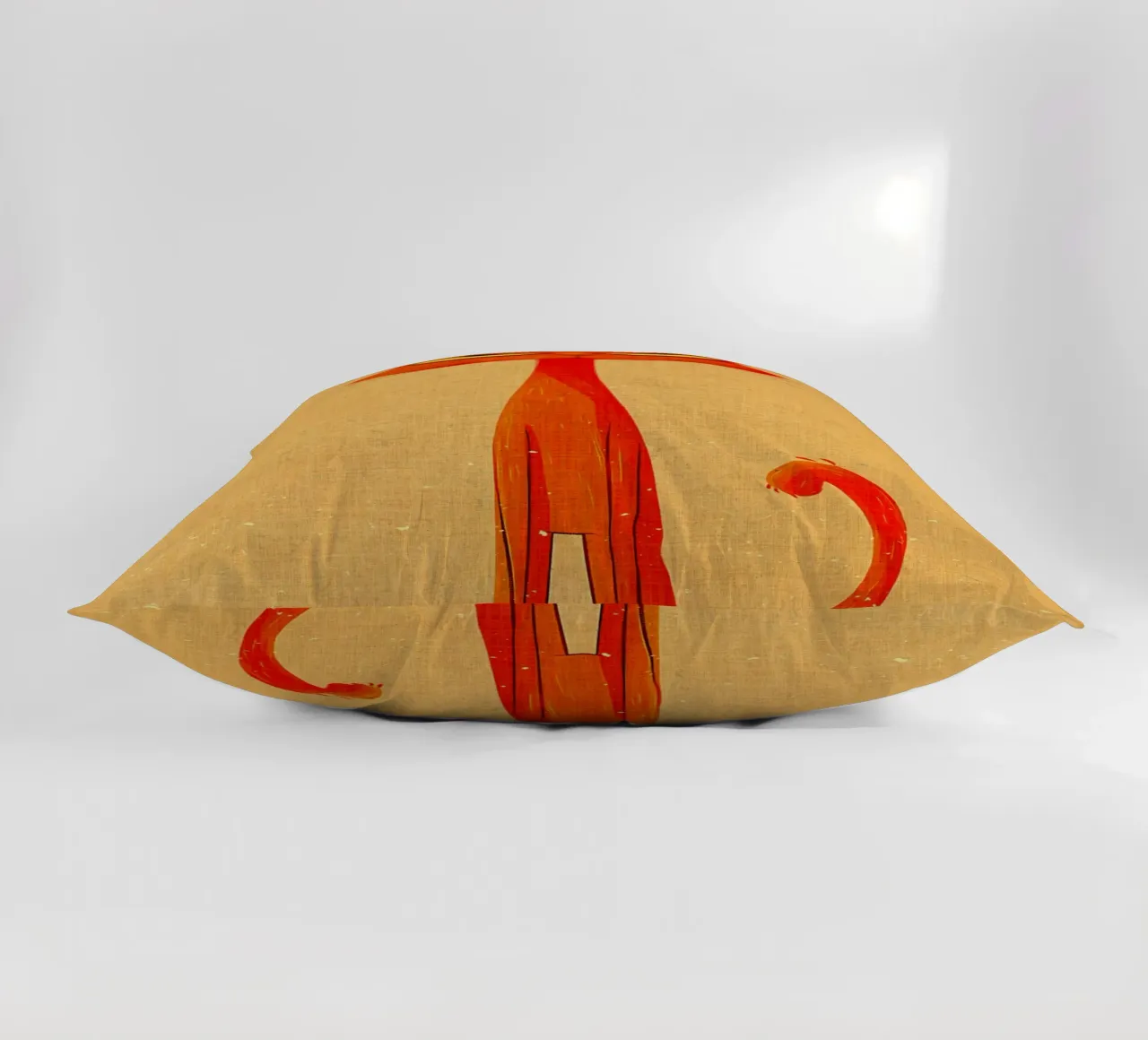 Gatto arancione brontolone cuscino da Shawna Studio