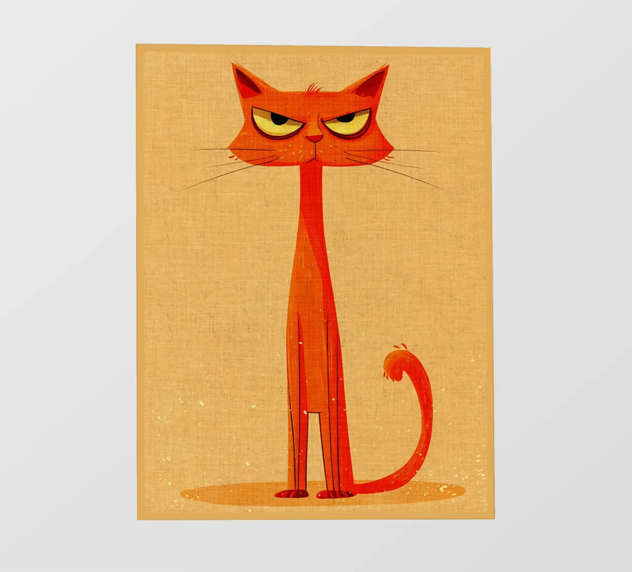 Gatto arancione brontolone telo in pvc da Shawna Studio