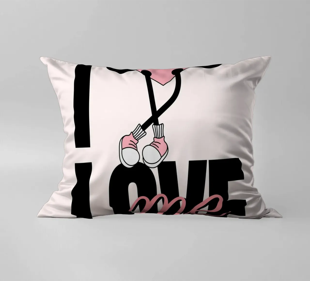 Stampa a fumetti del cuore "Mi amo" cuscino da homdeco
