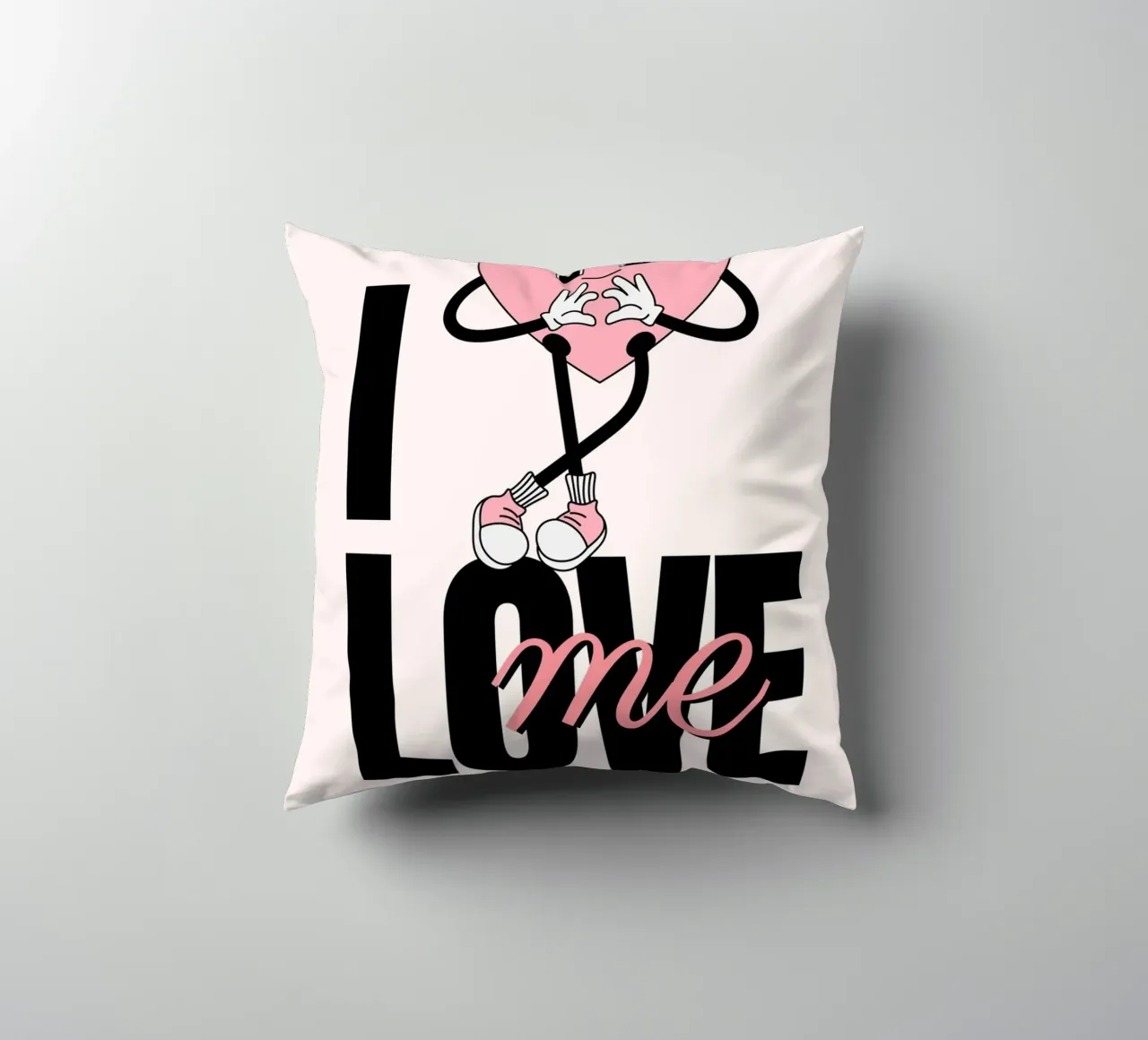Stampa a fumetti del cuore "Mi amo" cuscino da homdeco