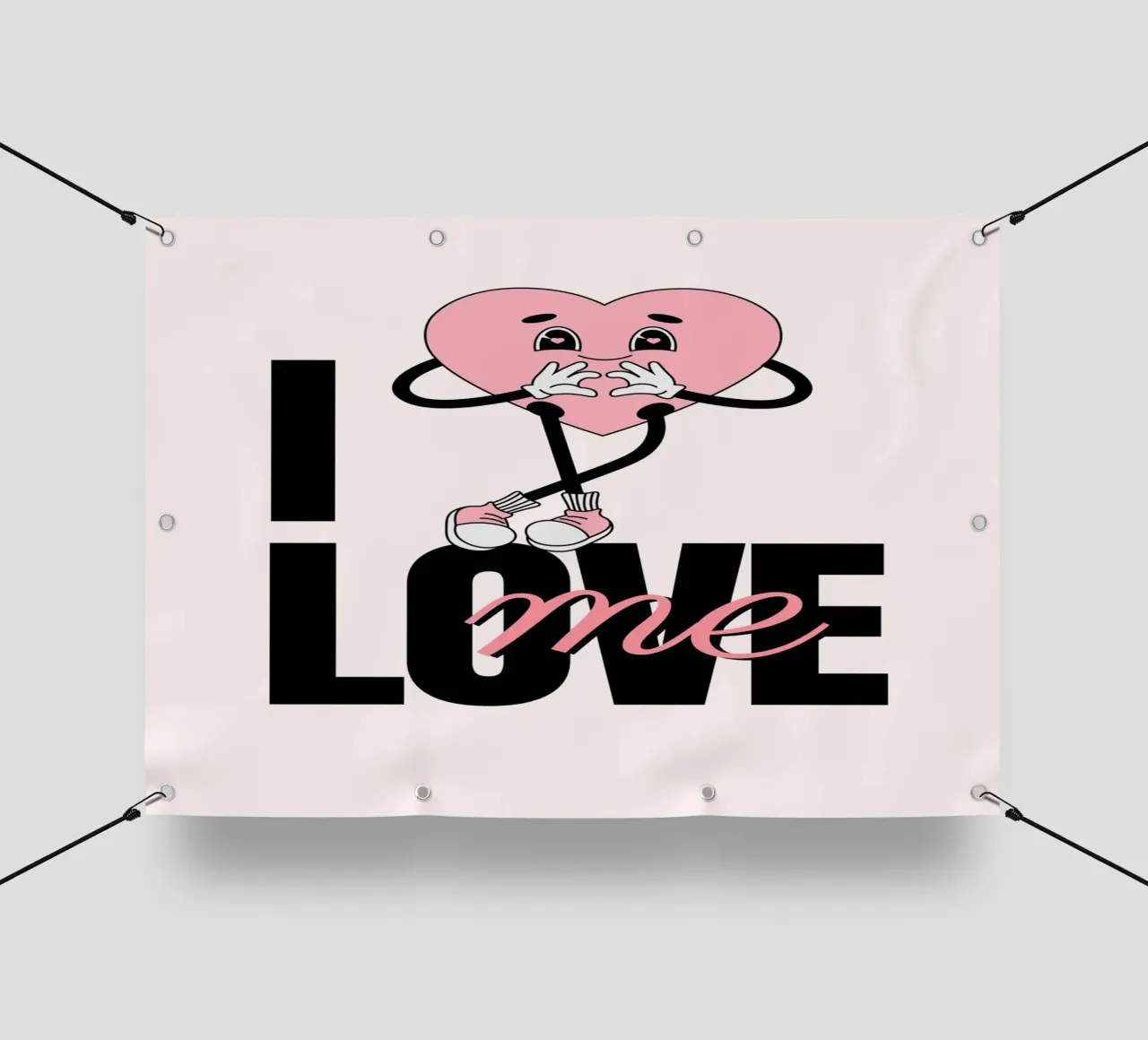 Stampa a fumetti del cuore "Mi amo" telo in pvc da homdeco