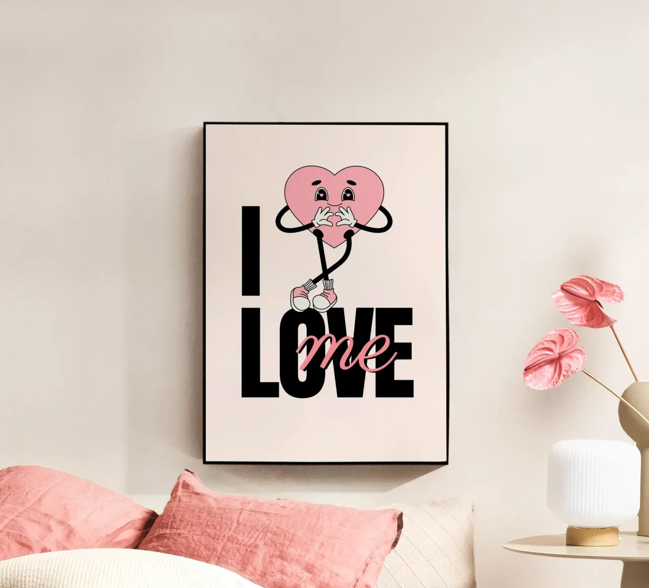 Stampa a fumetti del cuore "Mi amo" plexiglass da homdeco