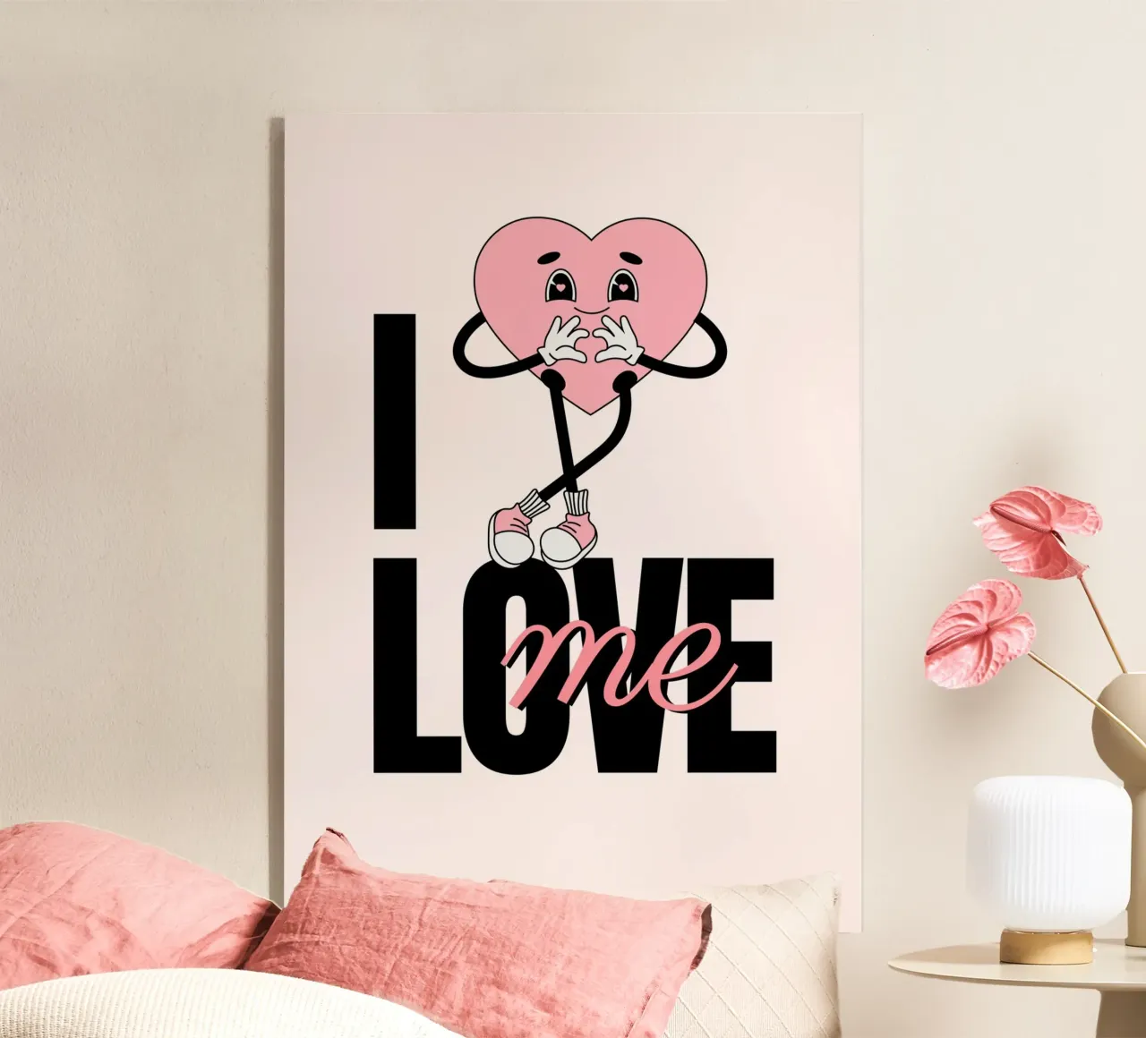 Stampa a fumetti del cuore "Mi amo" plexiglass da homdeco