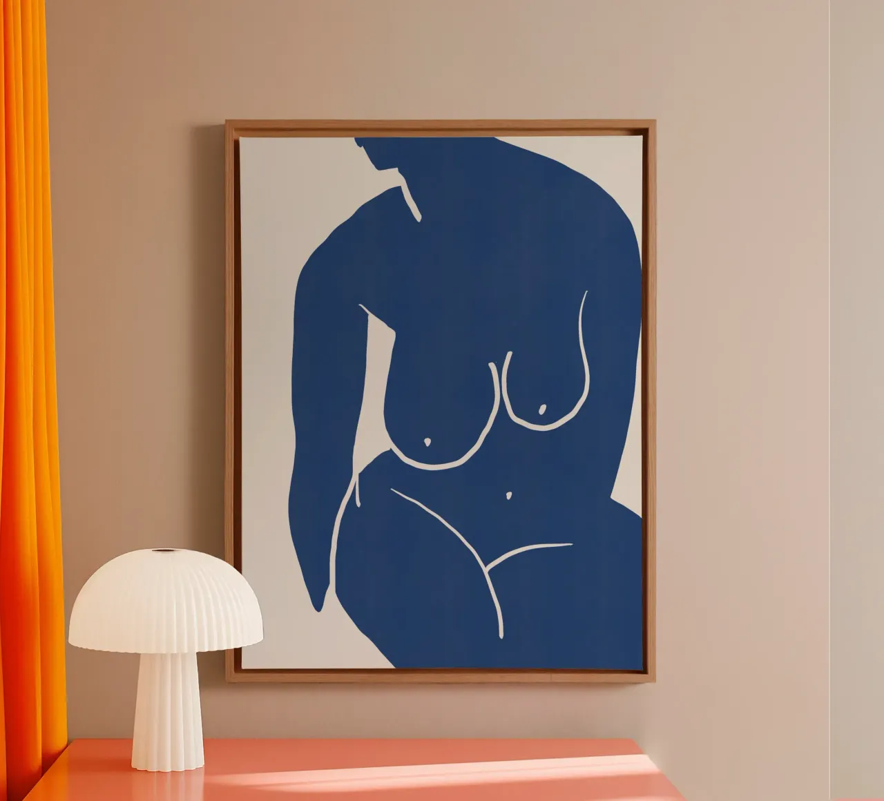 Modello in blu tela con Cornice a cassetta da Little Dean