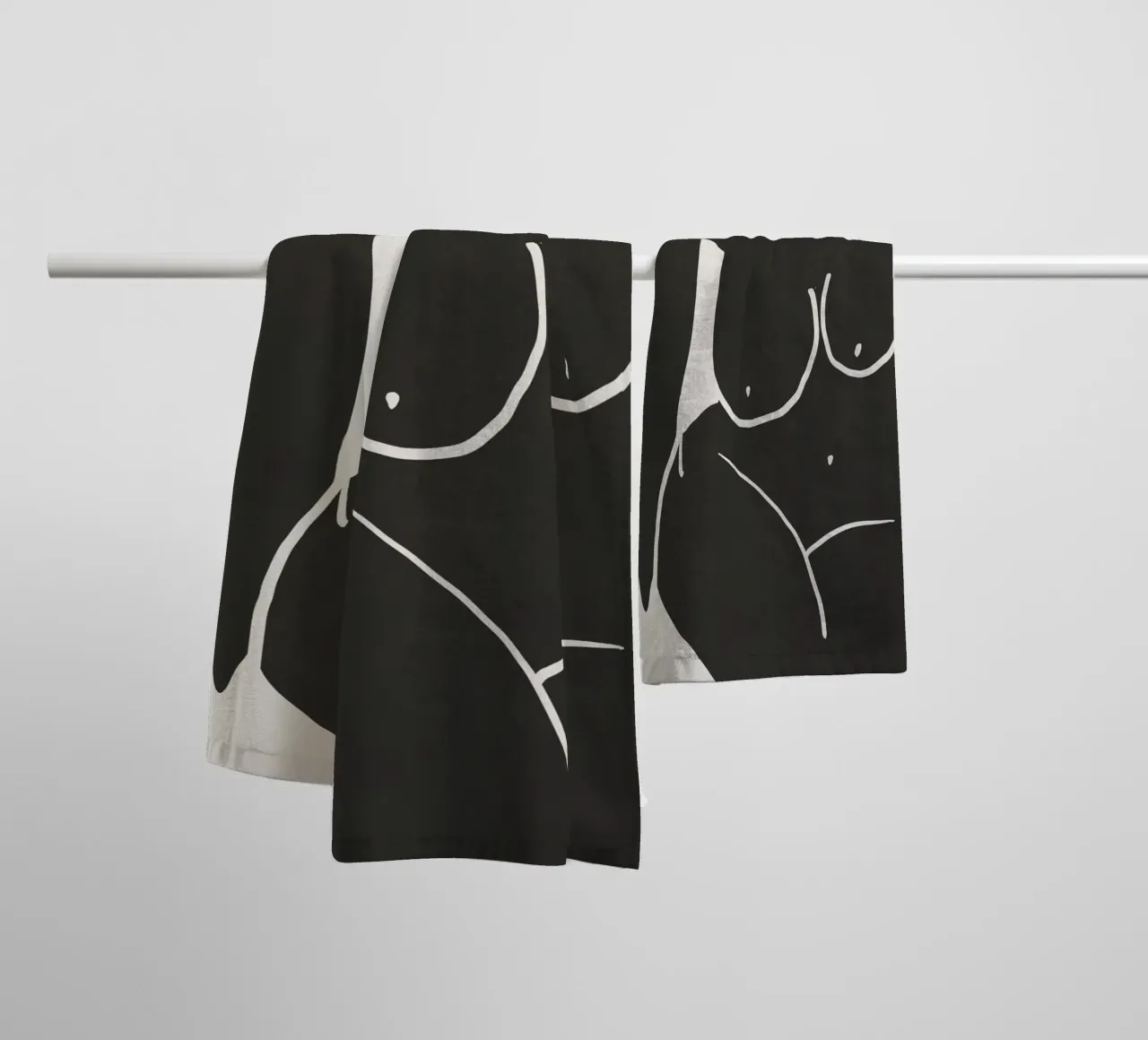 Modello in nero asciugamano da bagno da Little Dean