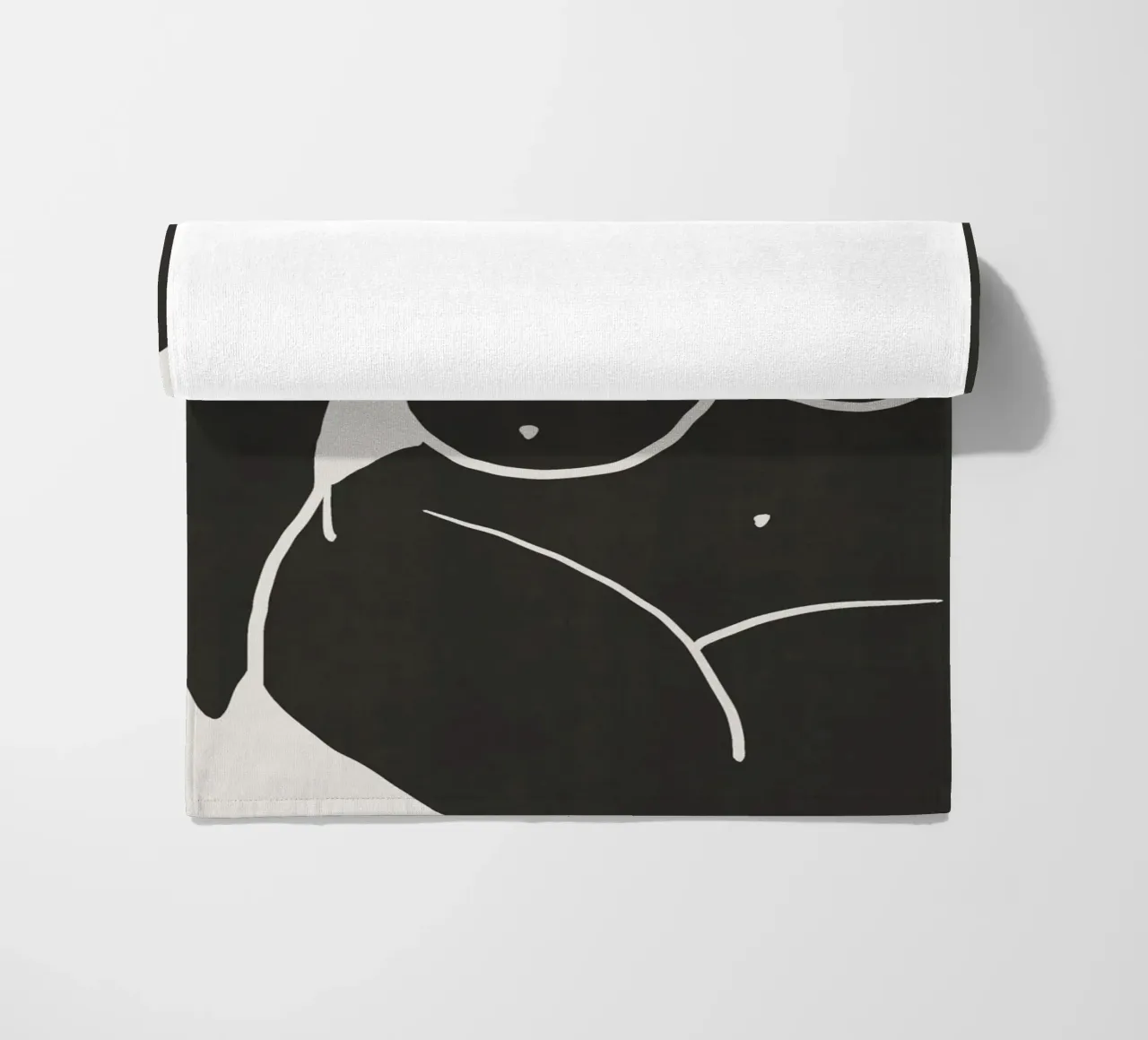 Model in black beach towel by Little Dean