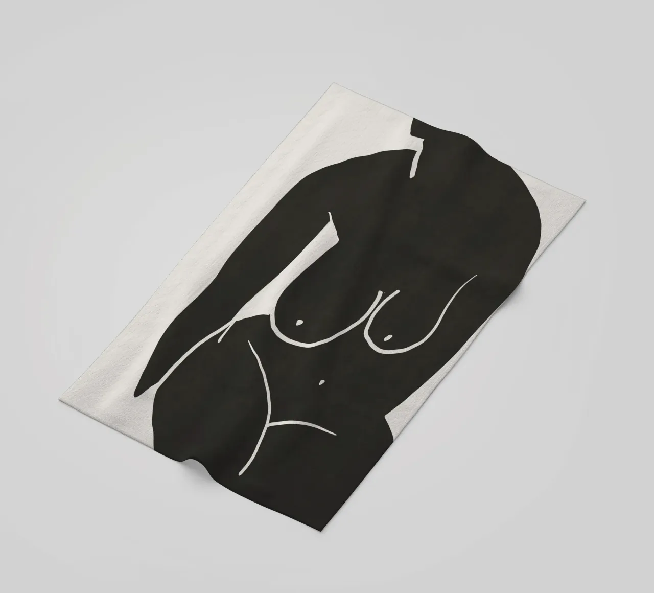 Model in black beach towel by Little Dean