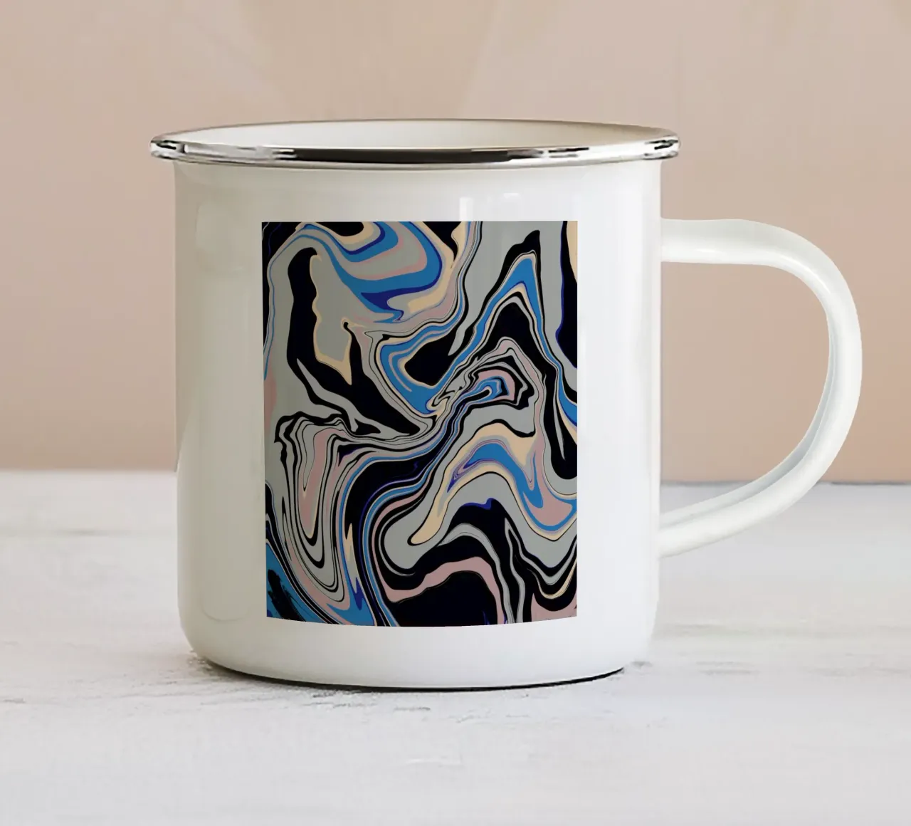 Flusso di marmo 02 tazza in smalto da Little Dean
