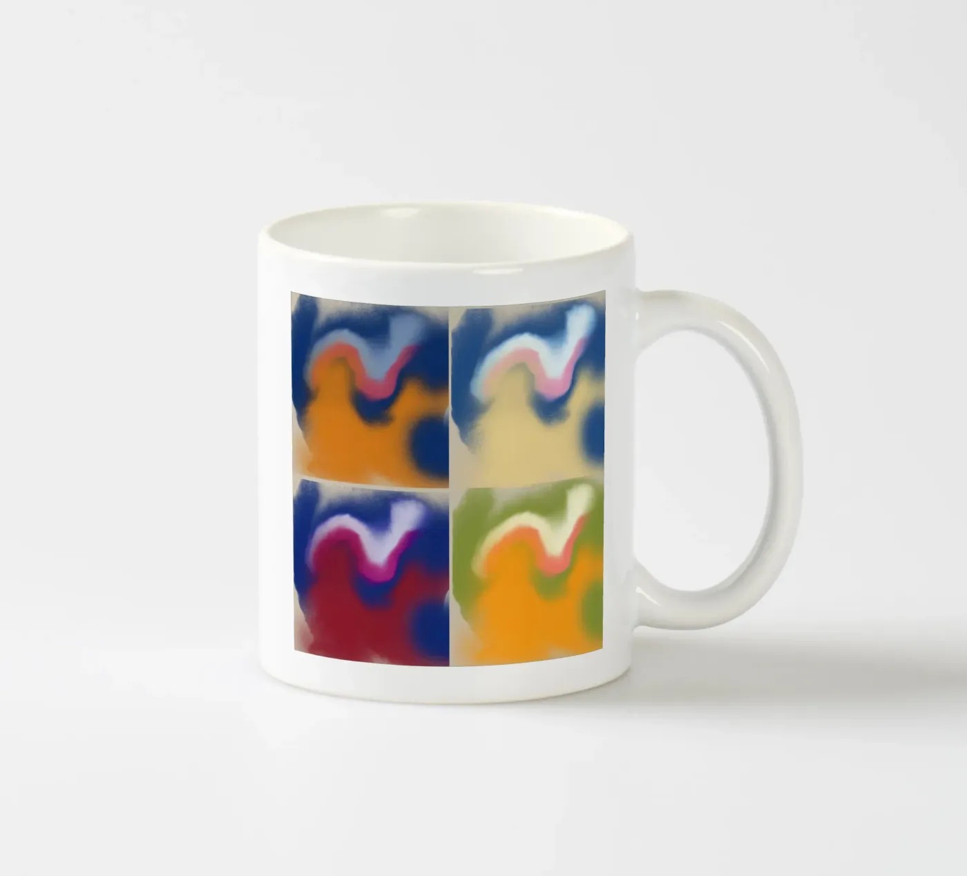 Fluidity square ceramic mug by Little Dean