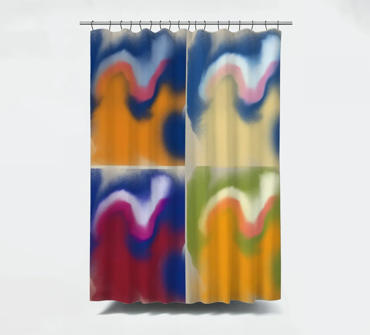 Fluidity square shower curtain by Little Dean