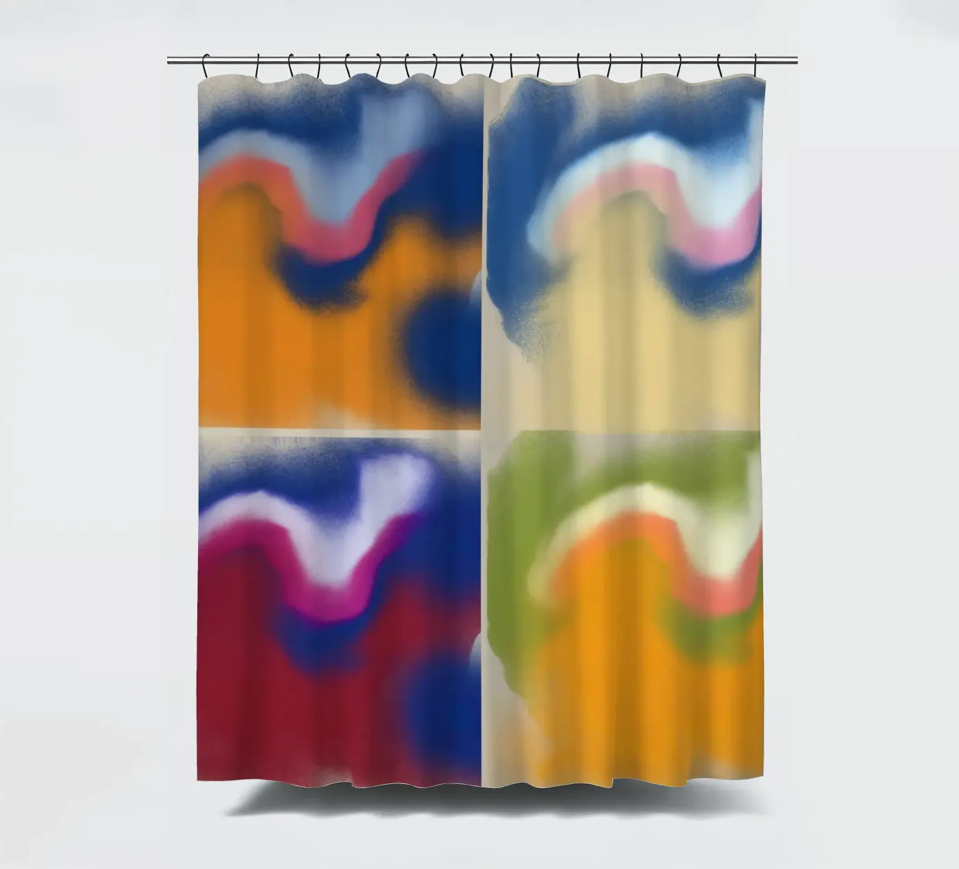 Fluidity square shower curtain by Little Dean