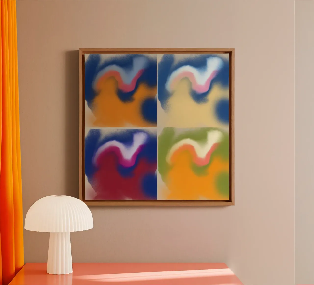 Fluidity square canvas by Little Dean