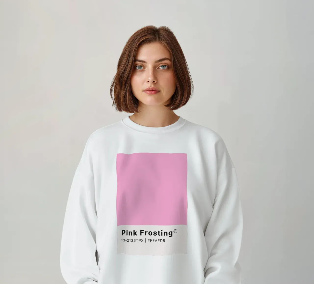 Pink Frosting Pantone Color Code Minimalist Print sweatshirt by homdeco