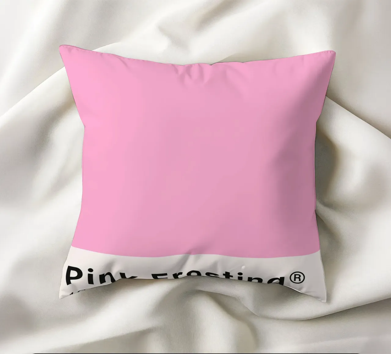 Roze Frosting Pantone Kleurencode Minimalistische Print kussen van homdeco