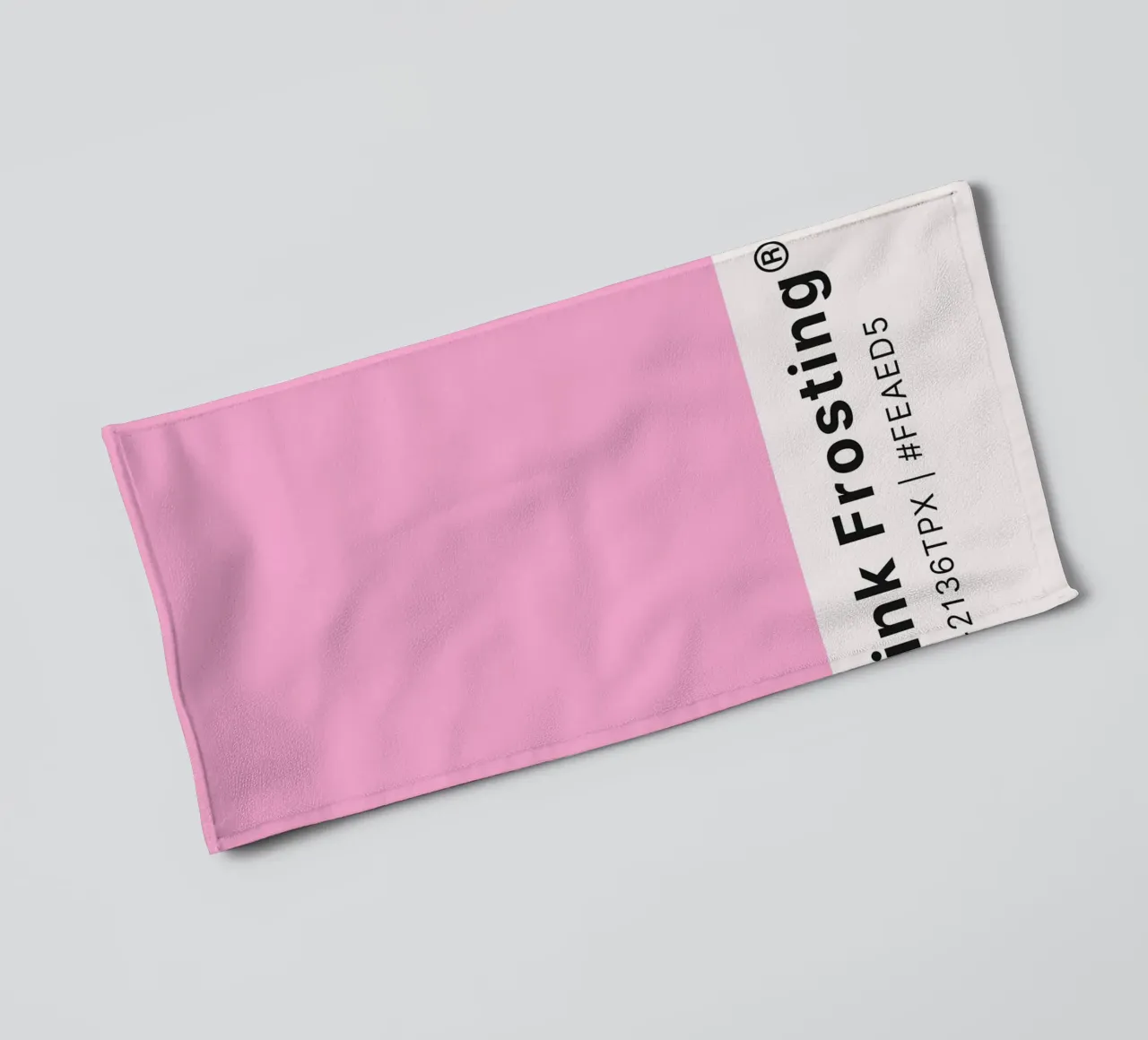 Pink Frosting Pantone Color Code Minimalist Print towel by homdeco