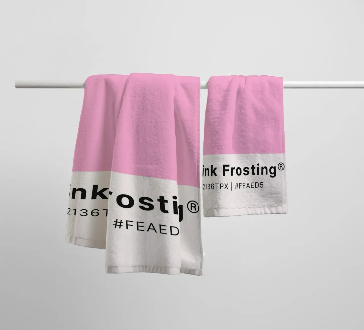 Pink Frosting Pantone Color Code Minimalist Print towel by homdeco