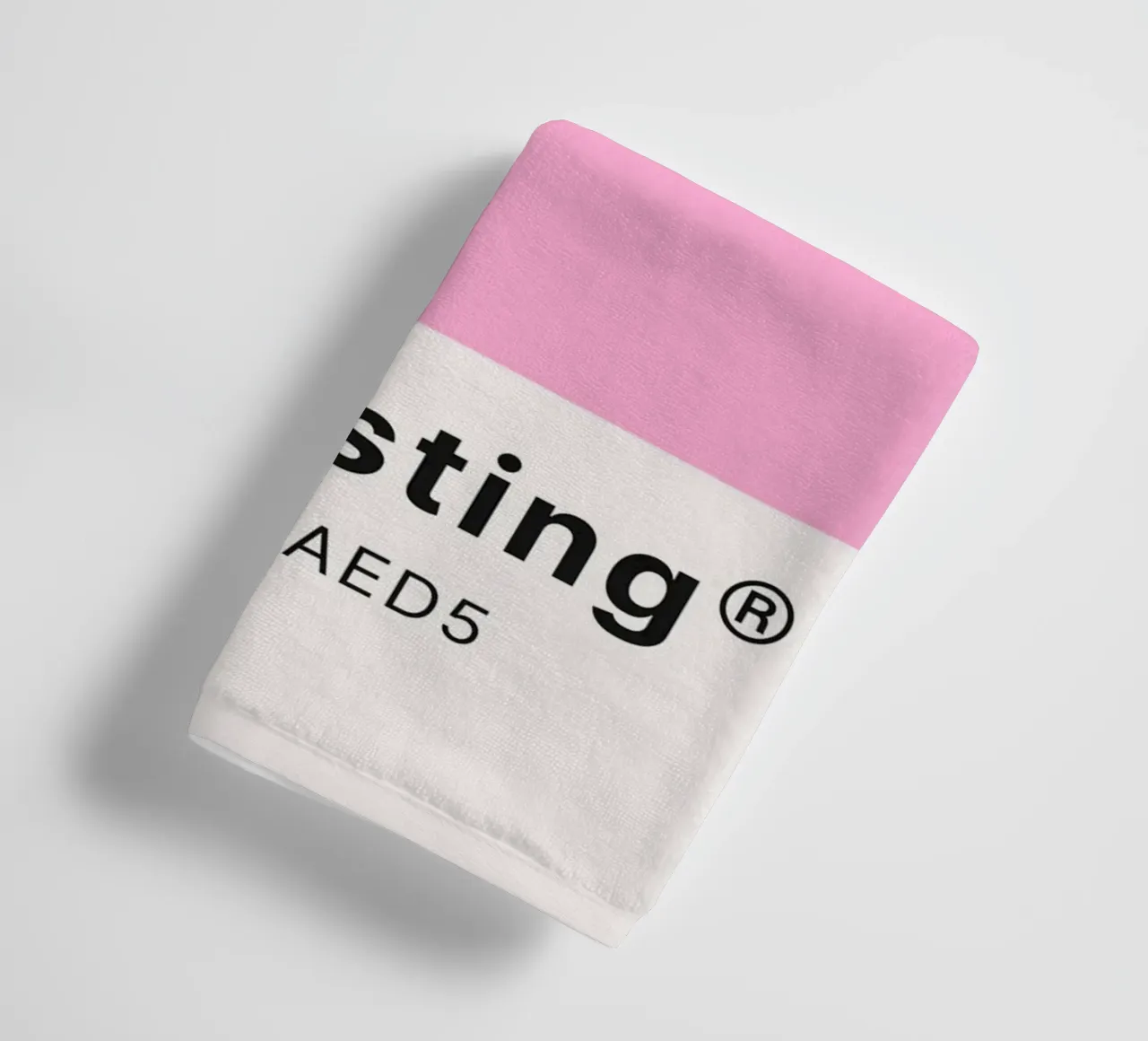 Pink Frosting Pantone Color Code Minimalist Print towel by homdeco