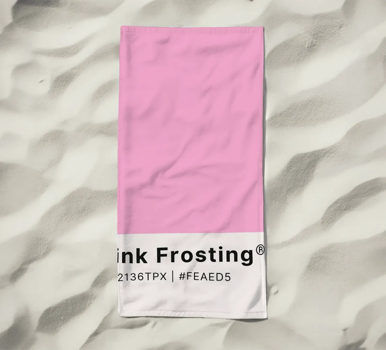 Pink Frosting Pantone Color Code Minimalist Print beach towel by homdeco