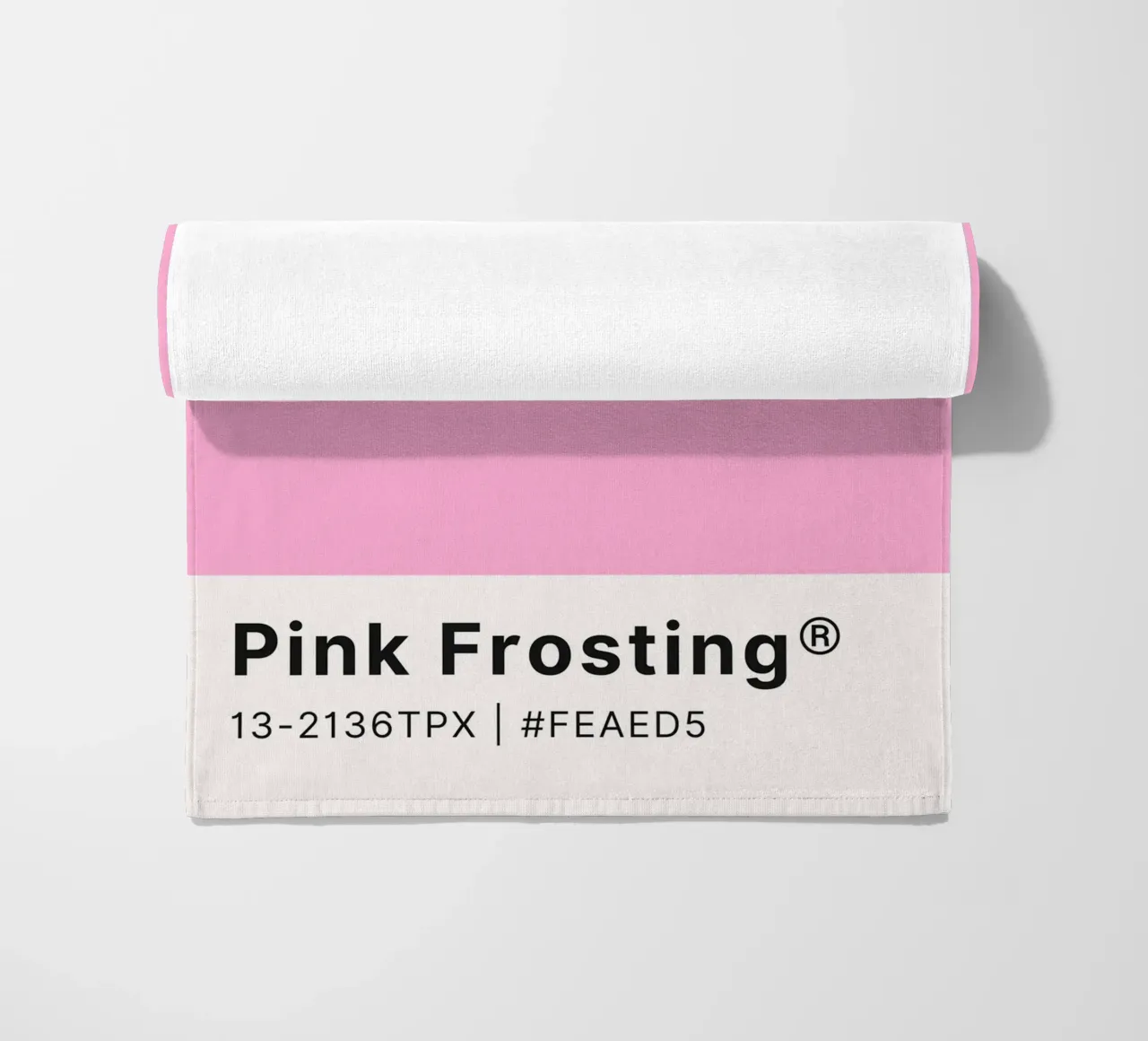 Pink Frosting Pantone Color Code Minimalist Print beach towel by homdeco