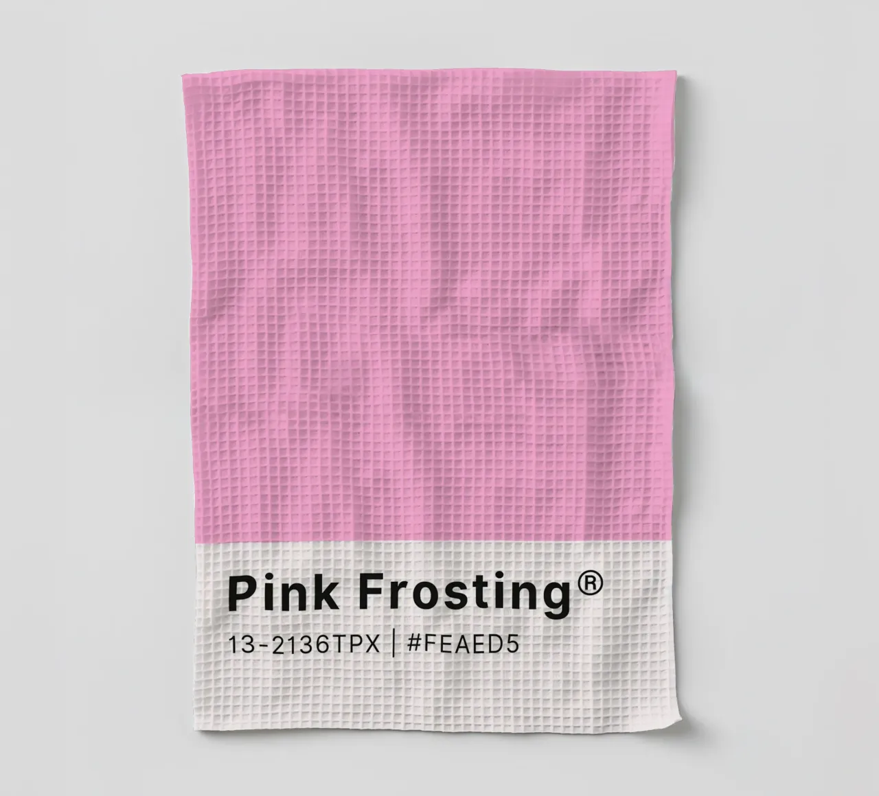 Pink Frosting Pantone Color Code Minimalist Print torchon de homdeco