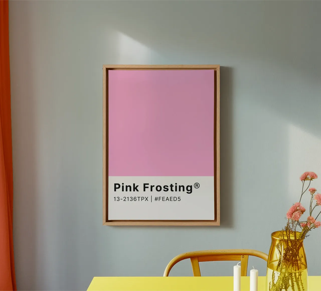 Pink Frosting Pantone Color Code Minimalist Print canvas by homdeco