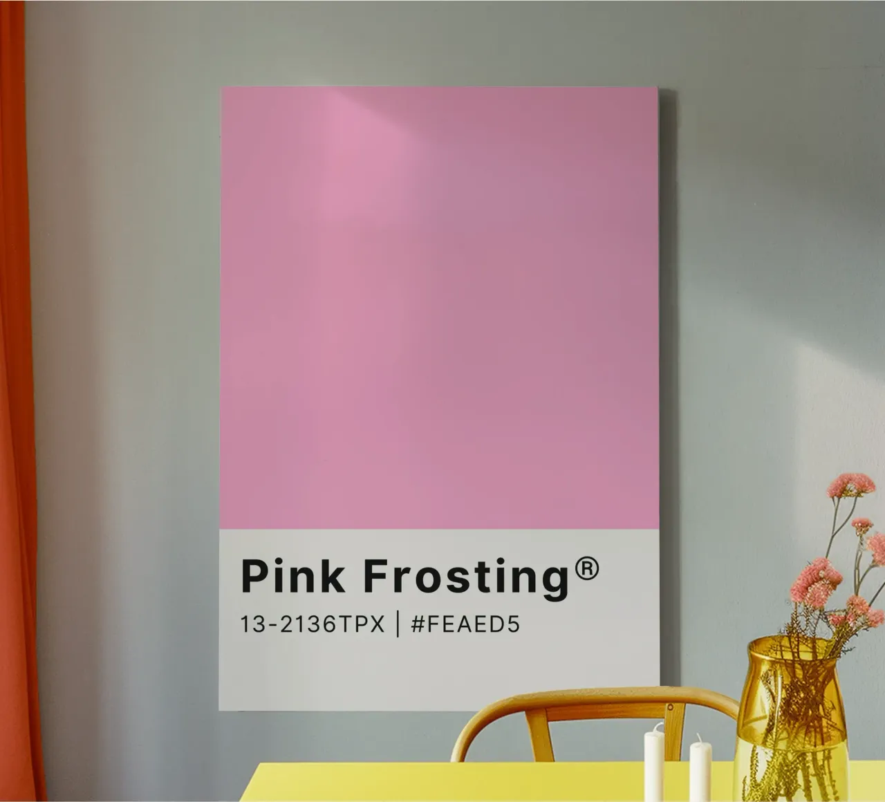 Pink Frosting Pantone Color Code Minimalist Print canvas by homdeco