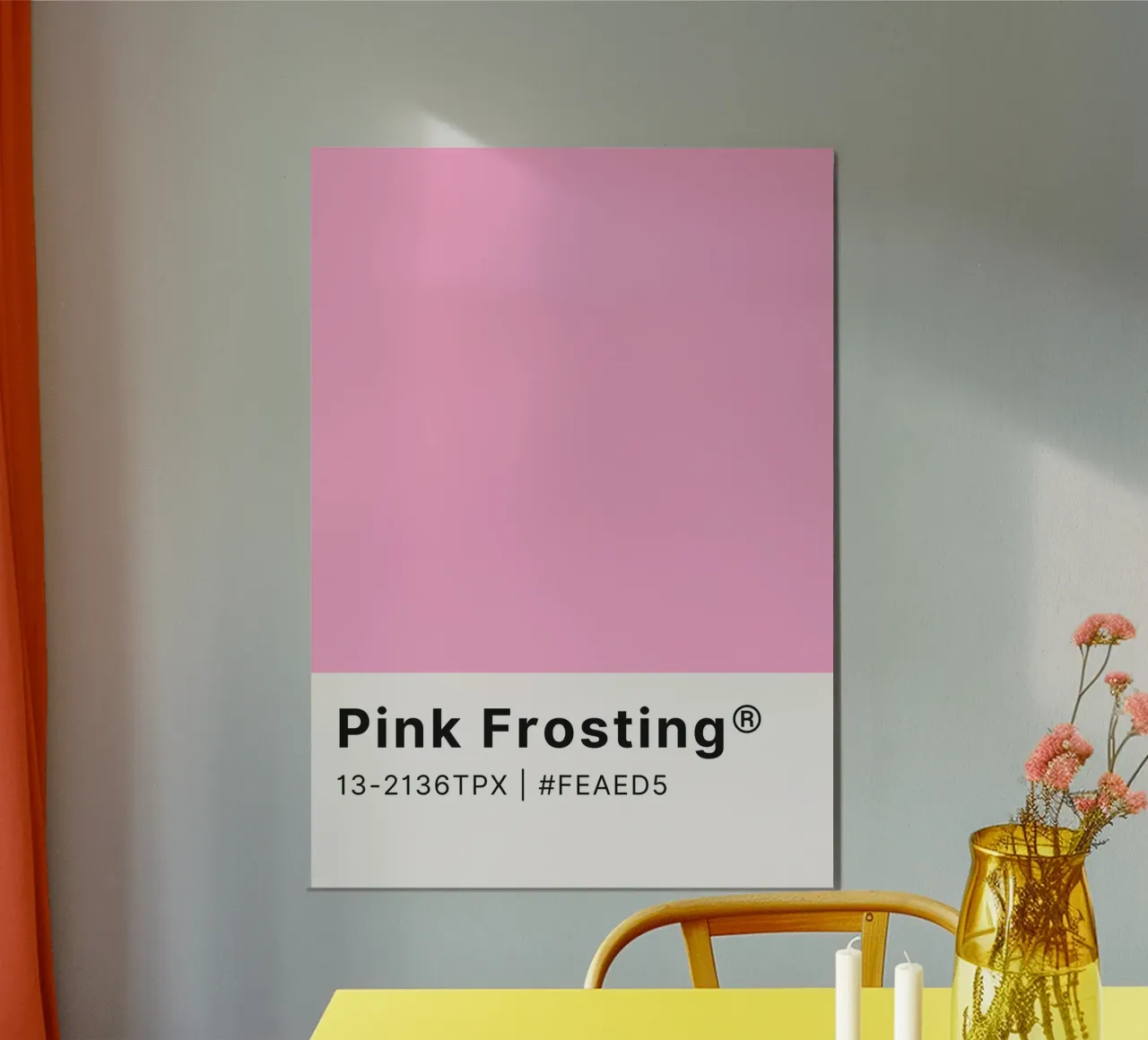 Pink Frosting Pantone Color Code Minimalist Print poster by homdeco