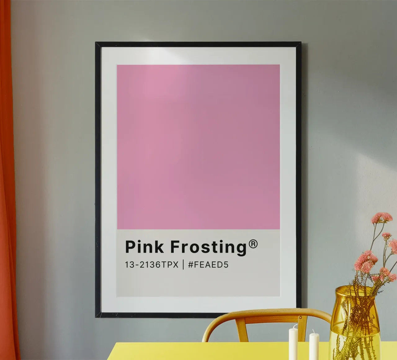 Pink Frosting Pantone Color Code Minimalist Print poster by homdeco