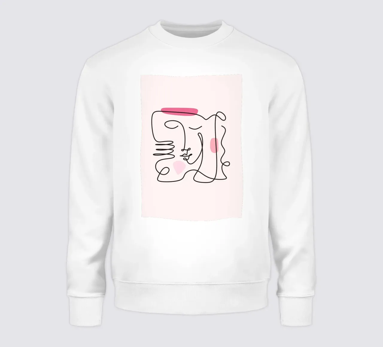 Abstract Face Continuous Line Art Print sweatshirt by homdeco