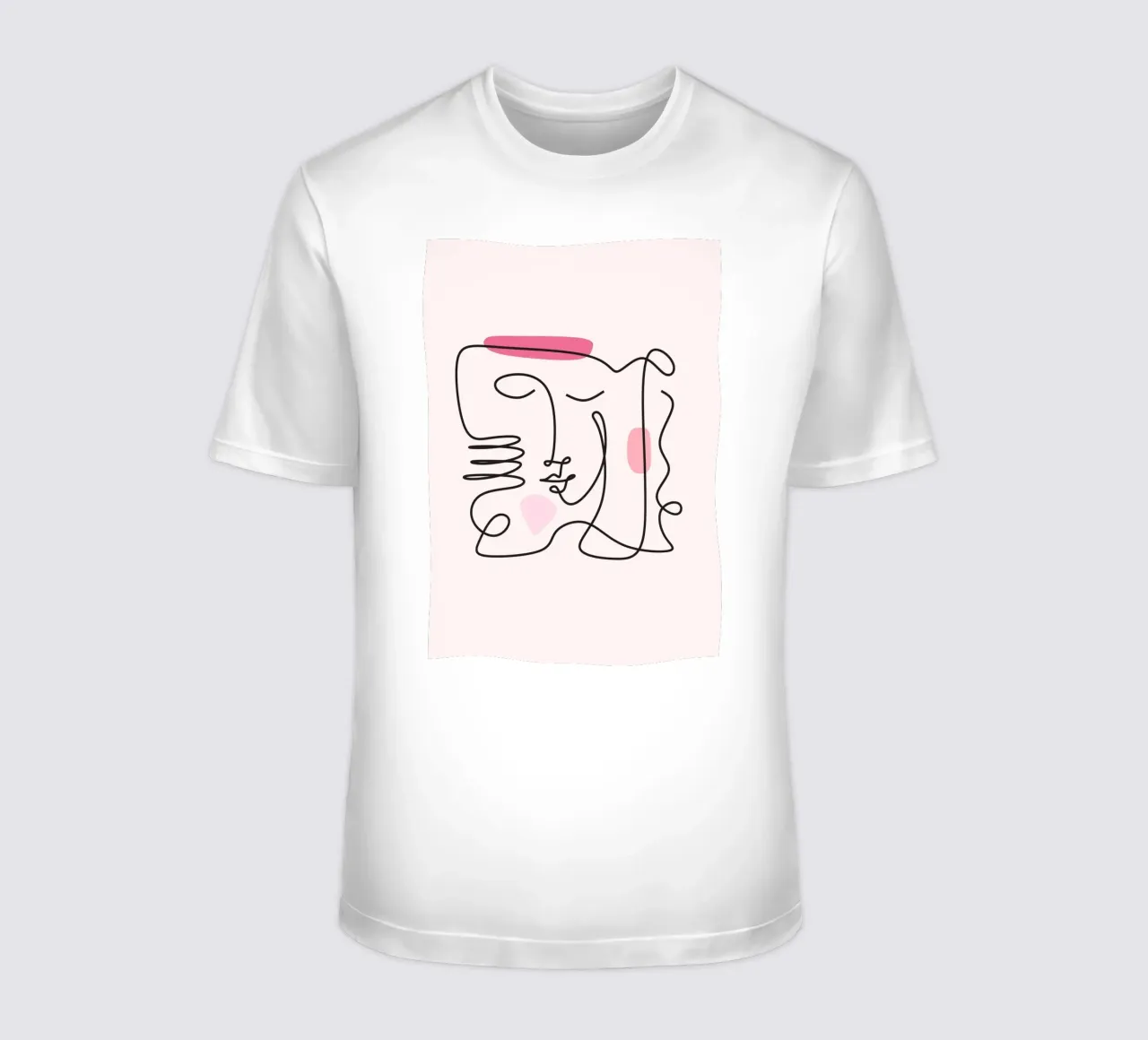 Abstract Face Continuous Line Art Print t-shirt by homdeco