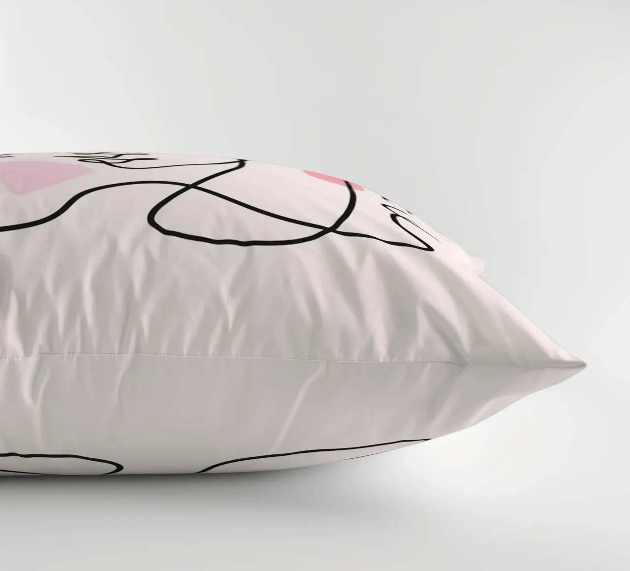 Abstract Face Continuous Line Art Print decorative cushion by homdeco