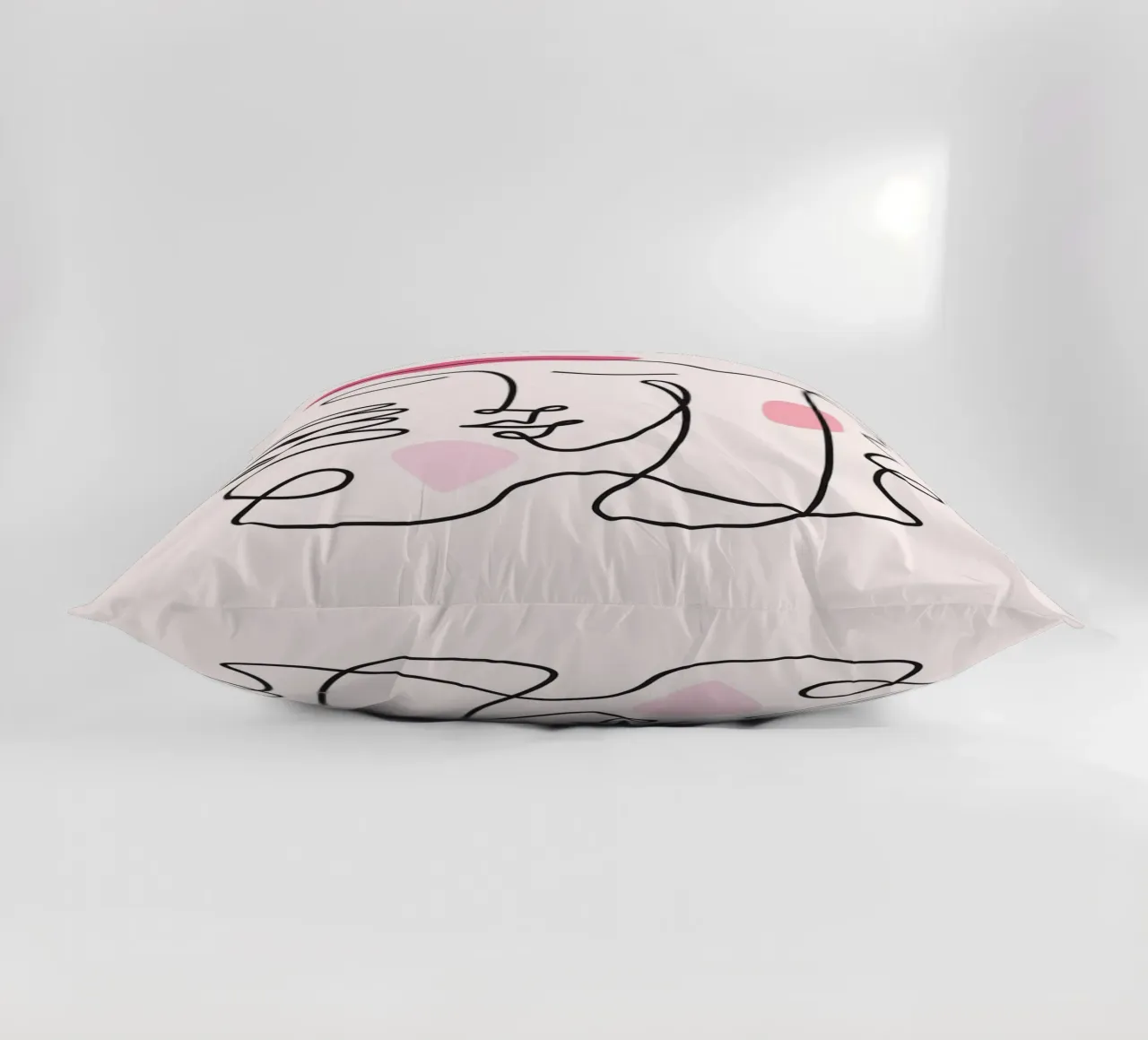 Abstract Face Continuous Line Art Print decorative cushion by homdeco