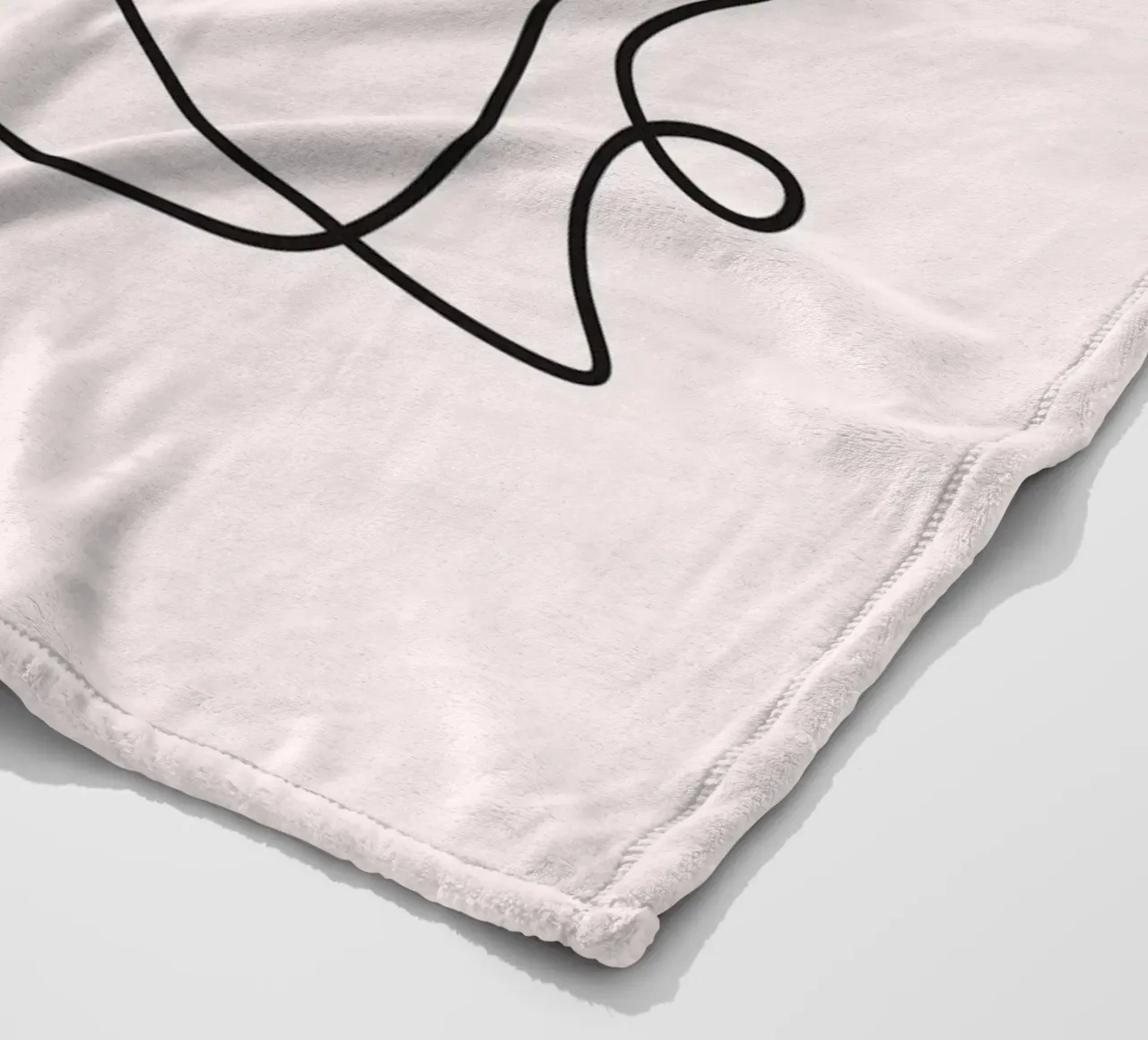 Abstract Face Continuous Line Art Print fleece blanket by homdeco