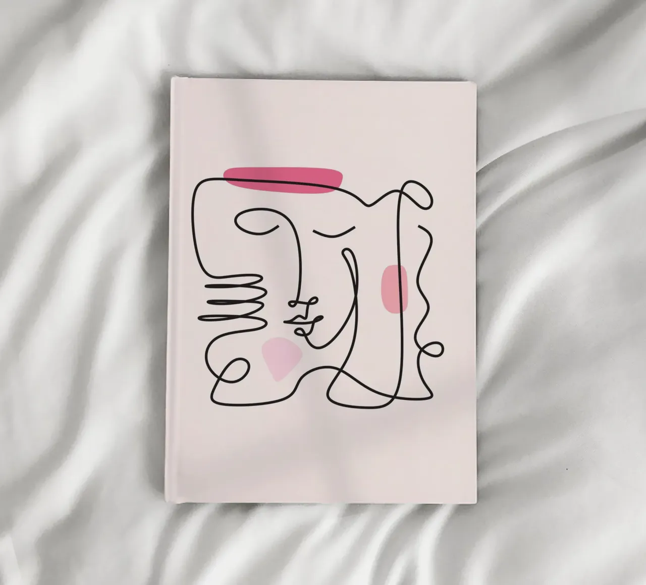 Abstract Face Continuous Line Art Print notebook by homdeco