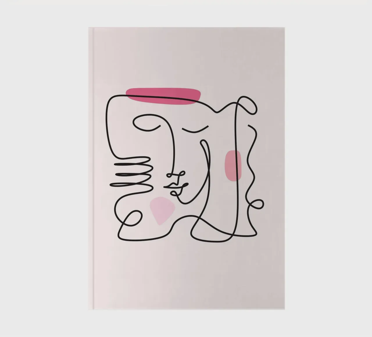 Abstract Face Continuous Line Art Print notebook by homdeco
