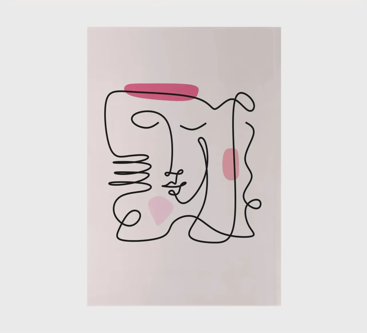 Abstract Face Continuous Line Art Print notebook by homdeco