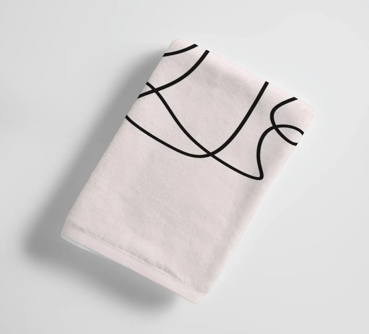 Abstract Face Continuous Line Art Print towel by homdeco