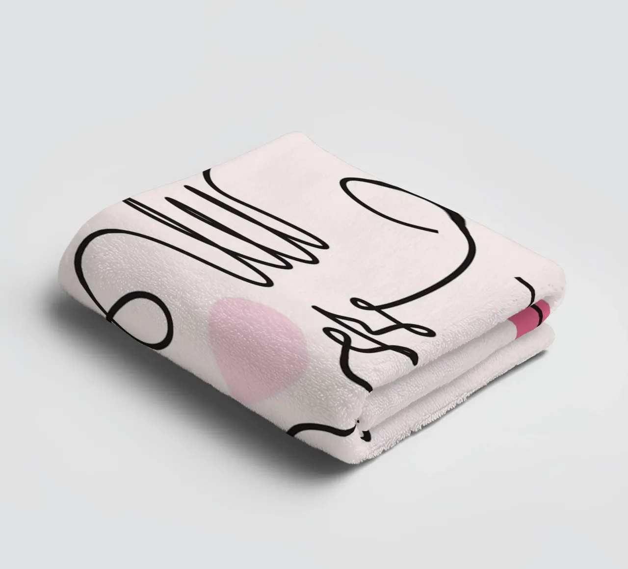 Abstract Face Continuous Line Art Print towel by homdeco