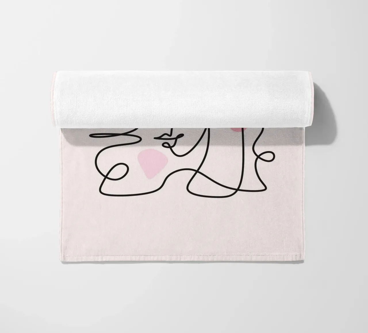 Abstract Face Continuous Line Art Print beach towel by homdeco